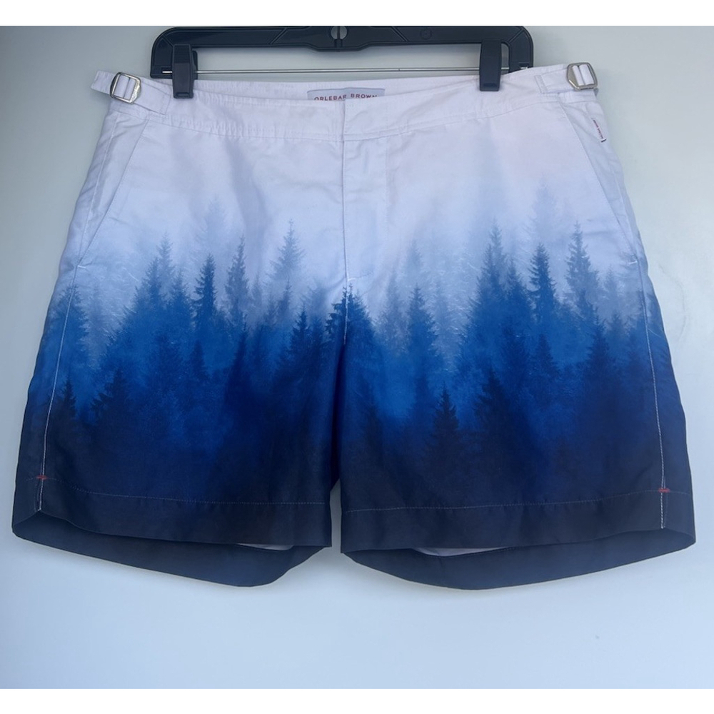 Orlebar Brown Bulldog Classic Swim Shorts 33 Blue Ombre Forest Lined OB Classic
